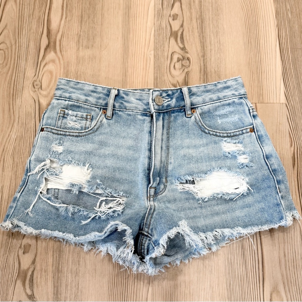 PacSun Sky Blue Denim Shorts High Rise Festival - Size 25